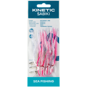 Kinetic Sabiki blckfisk torsk/sej, Rosa/glitter