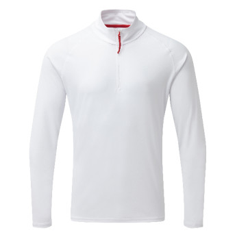 Gill UV009 Men's UV Langrmet Zip T-shirt Hvid