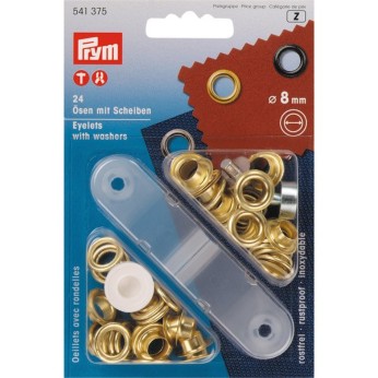 Prym mässingsöljetter Ø8mm, 24 st