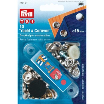 Prym tryckknappar m. skruvar RF Ø15 mm, 10 st