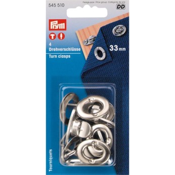 Prym kapellvred med öljetter & vred 33mm, 4 st
