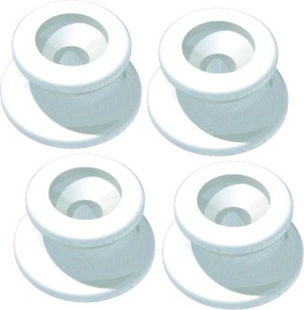 Unimer kapellfäste vit Ø25mm, 4 st