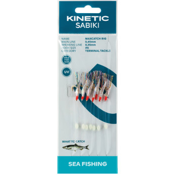 Kinetic Sabiki silltafs MaxCatch, Fishskin/Multi