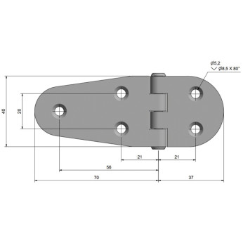 Roca gngjrn centrumknorra 107x40mm RF