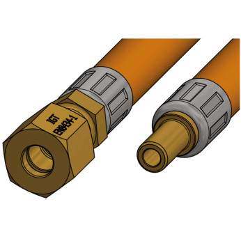 Gasolslang 1,2m ndar: 8mm rr + 8mm sockel