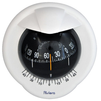 Riviera skottmonterad kompass Polare, vit/svart