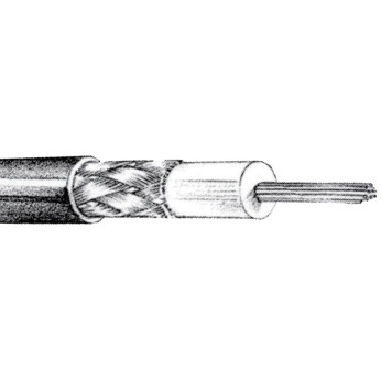VHF-kabel RG58C/U Low Loss-impedans vit, 6mm