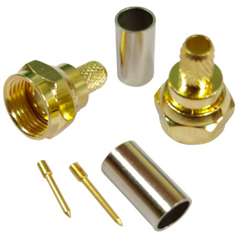 1852 F hankontakt för 6 mm kabel (RG58), guldpläterad, crimp