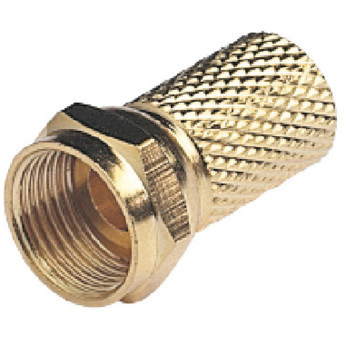 Glomex F-kontakt till 6mm kabel (koaxial) guldpläterad