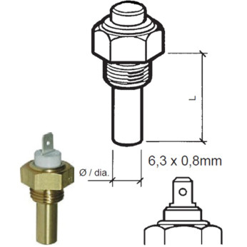 VDO sensor temp kylVatten, 6-24v, 1/8'-27nptf