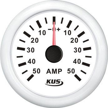 KUS amperemeter vit, 50Amp shunt 12/24V