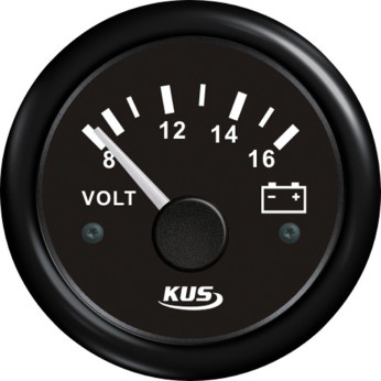 KUS analog voltmeter svart