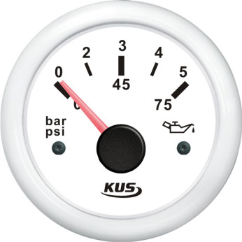 KUS oljetryckmätare 0-5 bar, vit