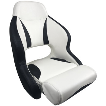 ESM H52 deluxe sport flip up stol vit med carbon svart