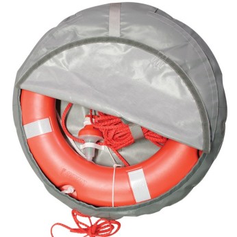 Rescue ring Solas-godkänd ljus och krans med lina i grått öv