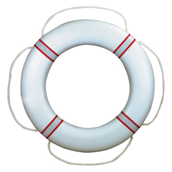Livboj FP380 Vit m/röda reflexband, utan kastlina