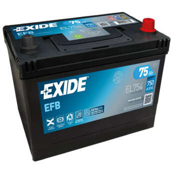 Exide EL754 Dual EFB batteri, 75 Amp