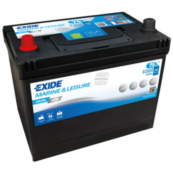 Exide batteri 75ah dual efb, helpall 51stk