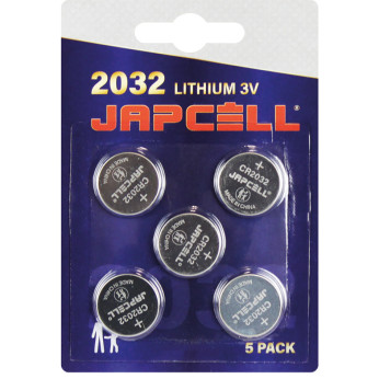 Japcell CR2032 Litiumbatteri 3V, 5 st