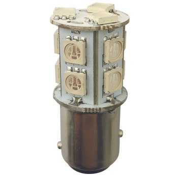 1852 LED-lanternlampa BAY15D Ø19x43mm 10-36Vdc grön, 2 st