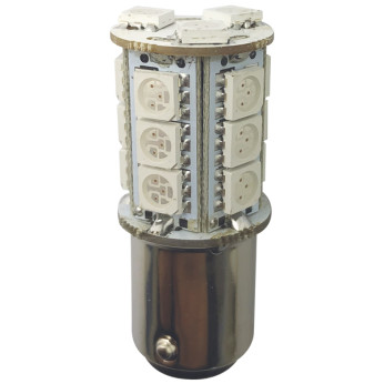 1852 LED-lanternlampa BAY15D Ø18x37mm 10-36Vdc röd, 2 st