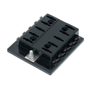 Hållare till 10 bladsäkringar, max 25 Amp