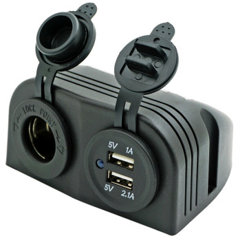 1852 Påbyggnadspanel med dubbelt USB-uttag & cigarettkontakt