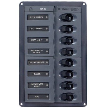 BEP Elpanel 901V med 8 strömbrytare, 12V