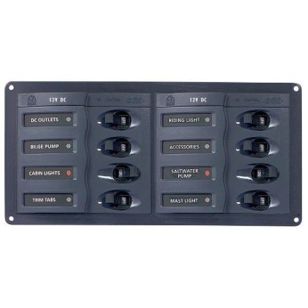 BEP Elpanel 901H med 8 strömbrytare, 12V