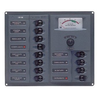 BEP Elpanel 902A med 12 strömbrytare, 12V
