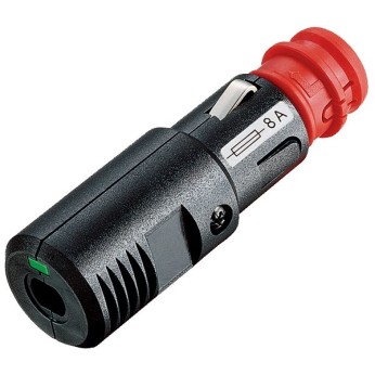 Universalkontakt med 8Amp säkring & led för cigarett, 12/24V