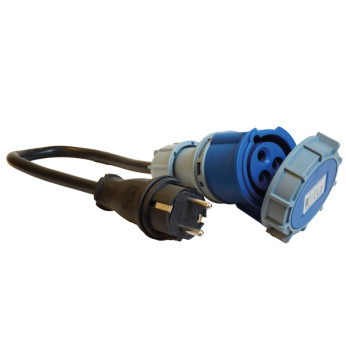 1852 CEE 220V hona IP67 till Schuko hane - 2,5mm2 kabel 0,5 meter