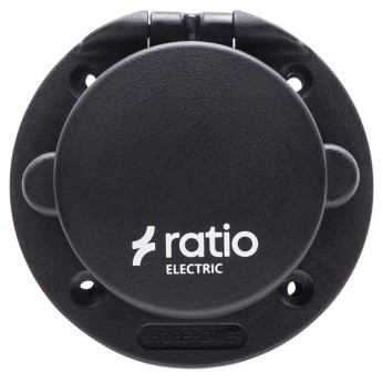 Ratio landströmskontakt med svart lock glasfiber/nylon