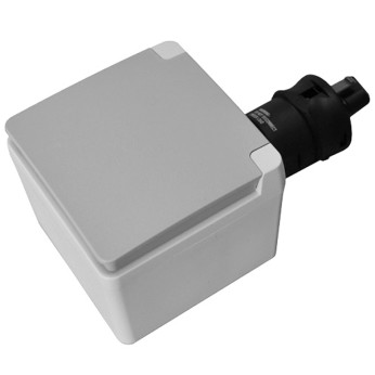 Ratio påbygnings schuko til landstrøm med dæksel 16a ip55