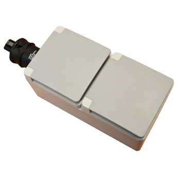 Ratio påbygnings schuko x 2 til landstrøm med dæksel 16a ip55