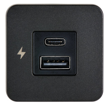 Scanstrut Tile innbyggnadskontakt USB-A & USB-C svart