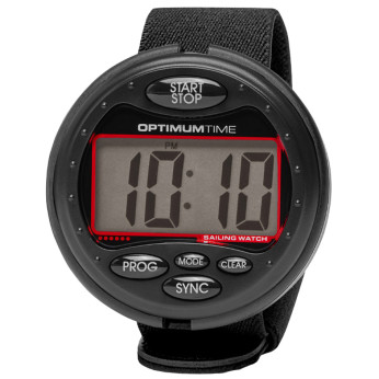 Optimumtime OS3 seglarklocka svart med röd