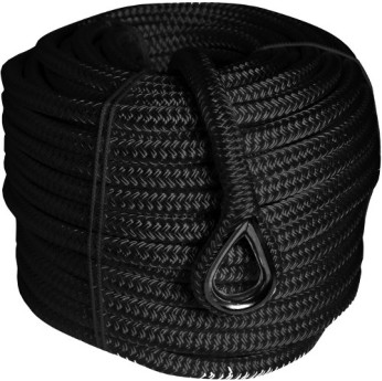 1852 Ankarlina flätad polyester m RF kaus svart 12mm 40meter