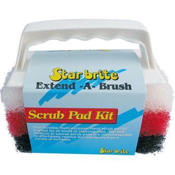 Star Brite Scrubber-kit, litet, m handtag. Fin,medium,grov