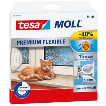 Tesa Tätningslist silikon vit, 9mm