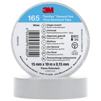 3M isolerband 165 15mm, vit