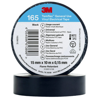 3M isolerband 165 15mm, svart