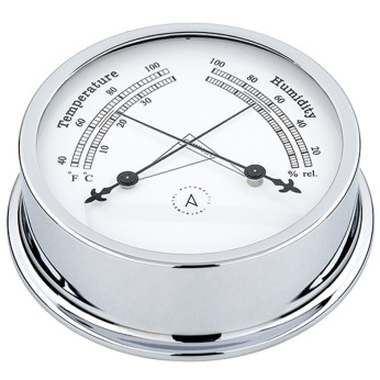 Autonautic Pacific 120 termo/hygrometer Ø120/110 mm förkromad mässing
