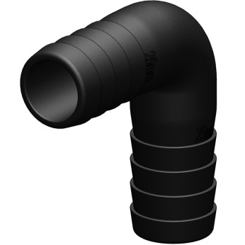 TruDesign 90º slangsockel plast, svart