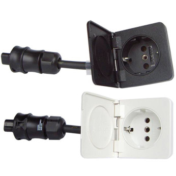 Ratio flush schuko till landström med lock 16A IP44