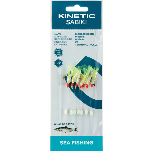 Kinetic Sabiki silltafs MaxCatch, Fishskin/gul