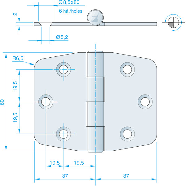 Roca gngjrn RF, 74x60mm