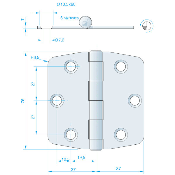 Roca gngjrn RF, 74x75mm