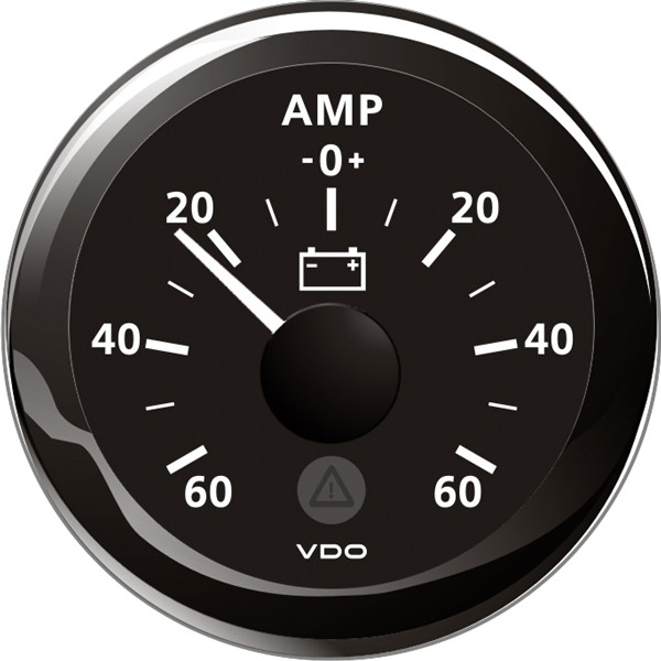 VDO amp.meter 60a, svart 52mm