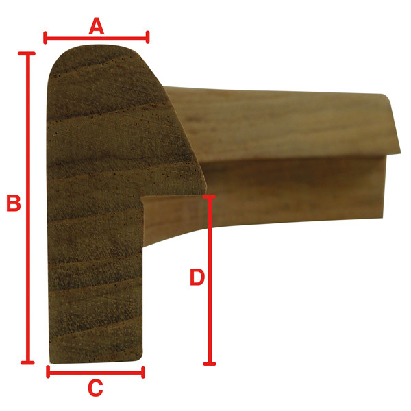 Roca Hrna vinkelprofil utsida 50/90 teak